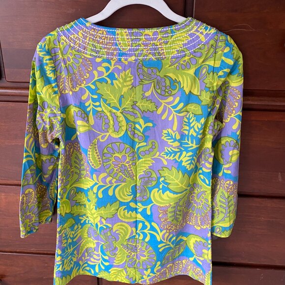 Boden Embroidered Split Neck Tunic - US 2 - Picture 3 of 11